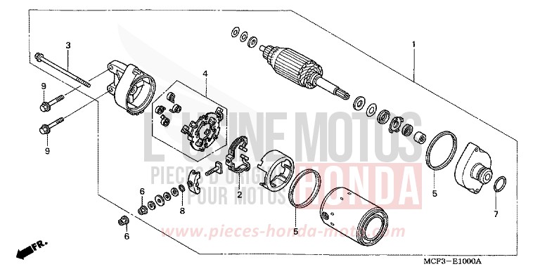 MOTEUR DE DEMARRAGE de VTR1000 SP-2 GRAPHITE BLACK (NHB01) 2006